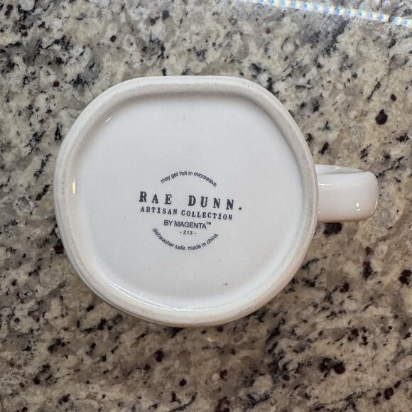 Rae Dunn USA Coffee Mug Magenta White Blue Interior Red Print Patriotic Holiday - Picture 6 of 7